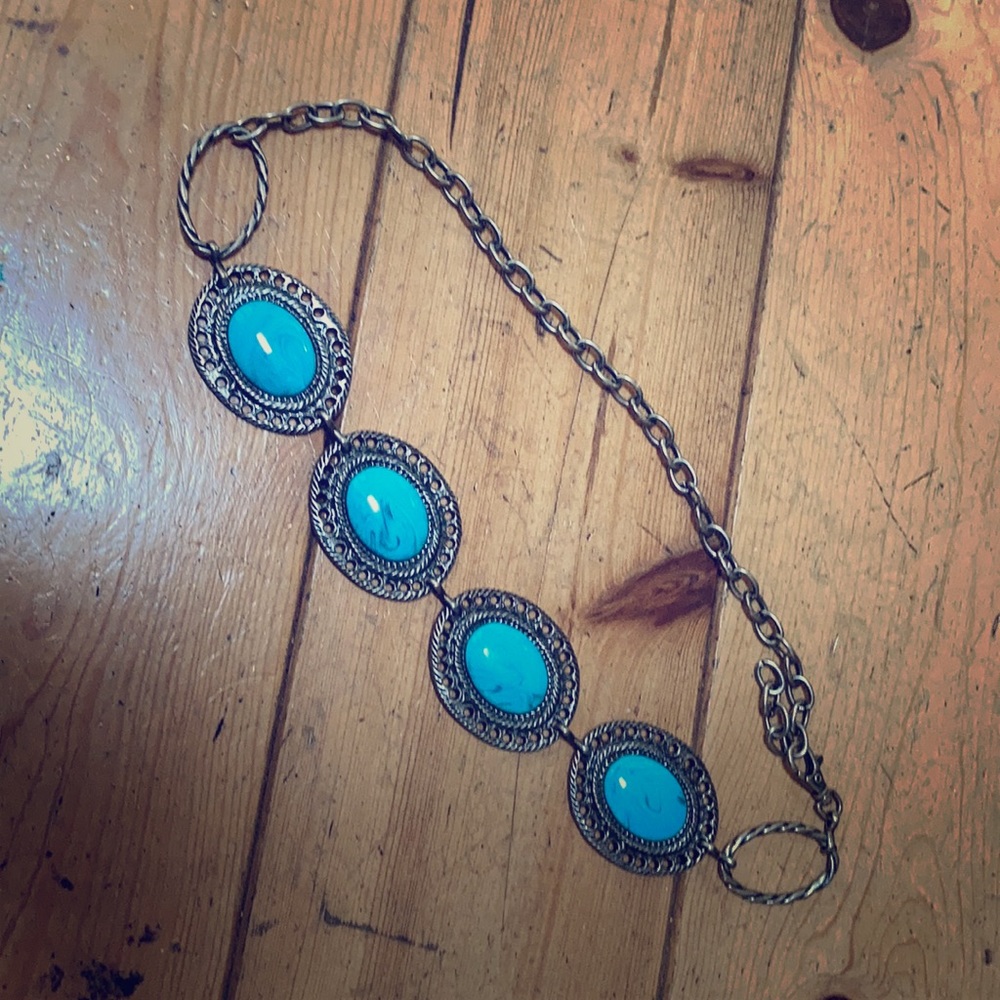 Turquoise and silver belt